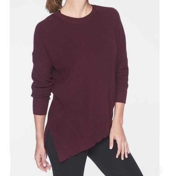 Athleta Sweaters - Athleta • Rest Day Burgundy Sweater XXS